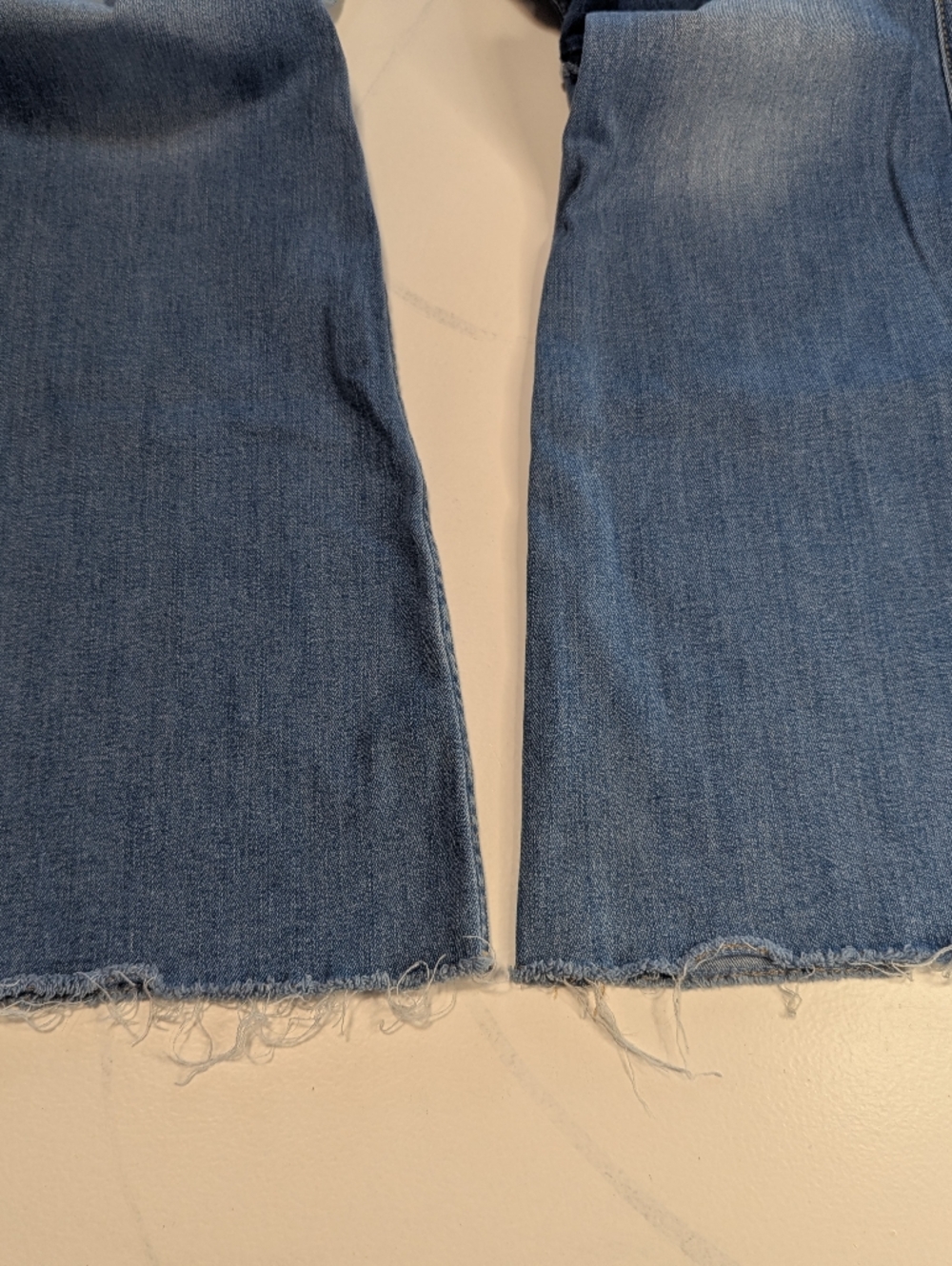 Hollister Patchwork High Rise Flare Raw Hem Soft Stretch Juniors Size 11R 30/31 - Picture 4 of 10